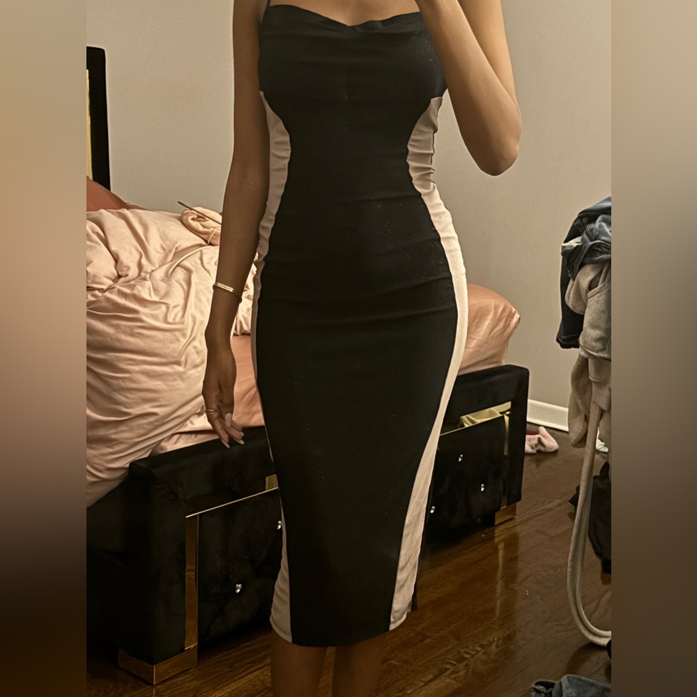 Small two tone glitter bodycon dress